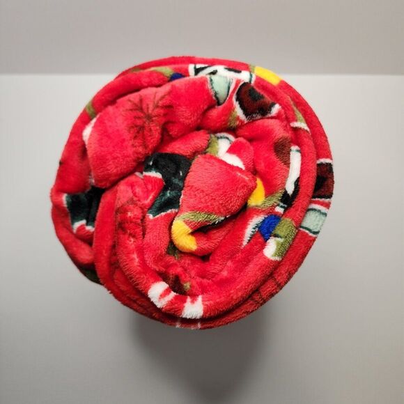 Star Wars Christmas Blanket Throw | Darth Vader Yoda Droids Storm Trooper | Red - Picture 2 of 7